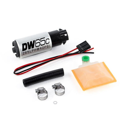 Deatschwerks DW65C 265 L/h E85-polttoainepumppu, universaali asennussarja klipseillä