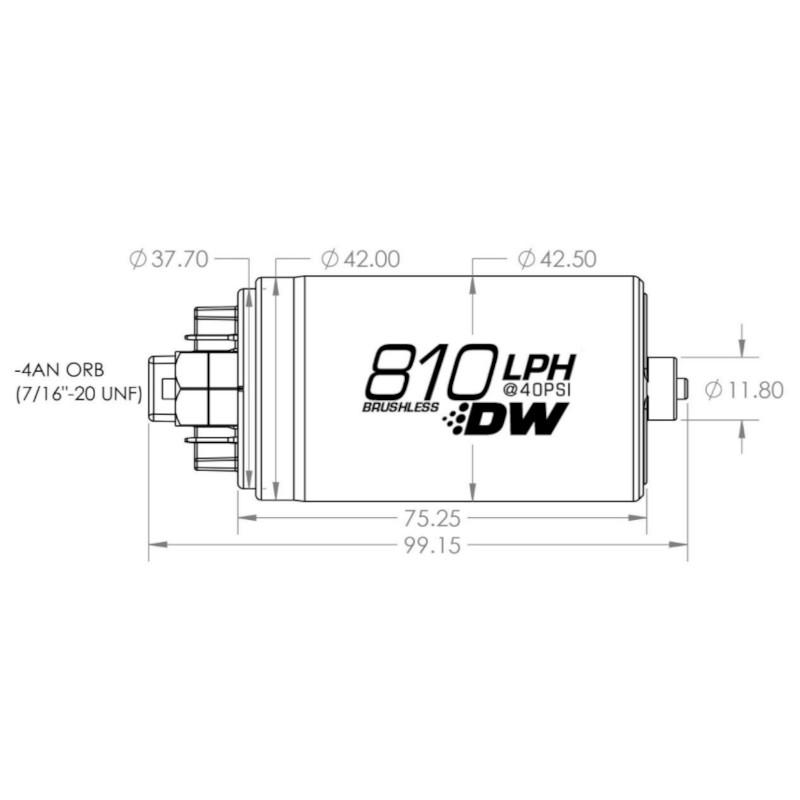 Deatschwerks DW810 810 L/h E85-polttoainepumppu sarja C105-ohjaimella