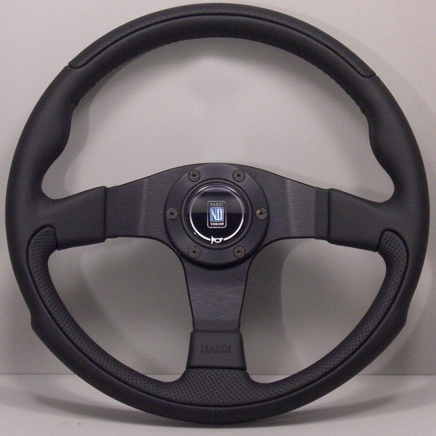Nardi Leader Ratti, Musta Nahka, Mustat Puolat, Ø35 cm