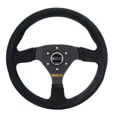 Sparco R383 Ratti (39 mm Syvyys), Musta Mokkanahka, Mustat Puolat
