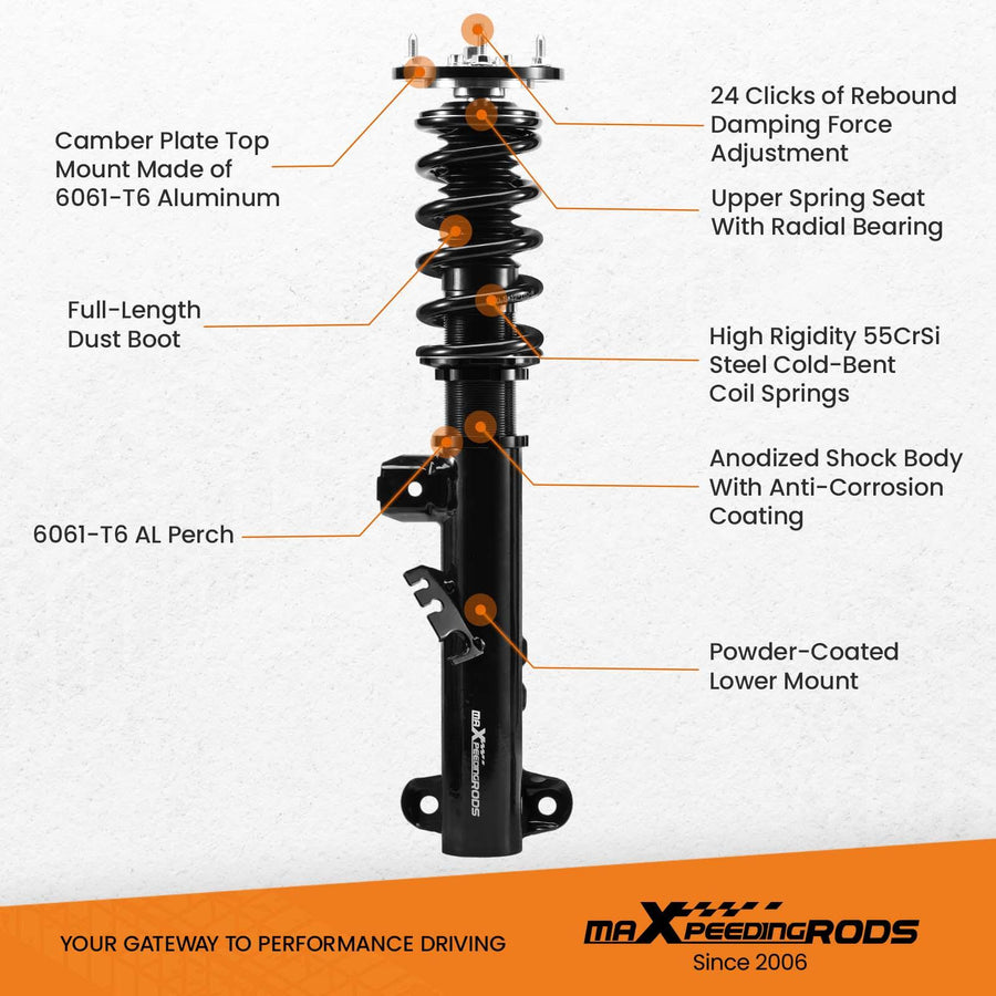 Coilover-alustasarja BMW E36 3-sarja sedan Coupe Cabrio Touring