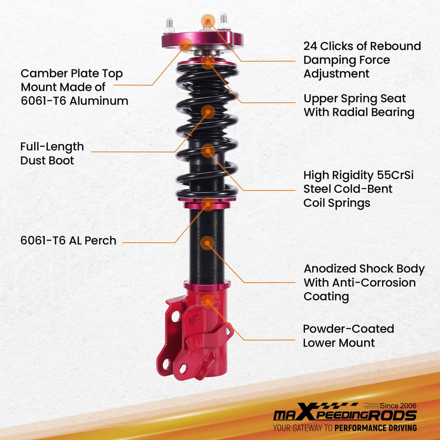 Coilover-alustasarja Honda Civic MK8 2006-2011 FA FD FG, Acura