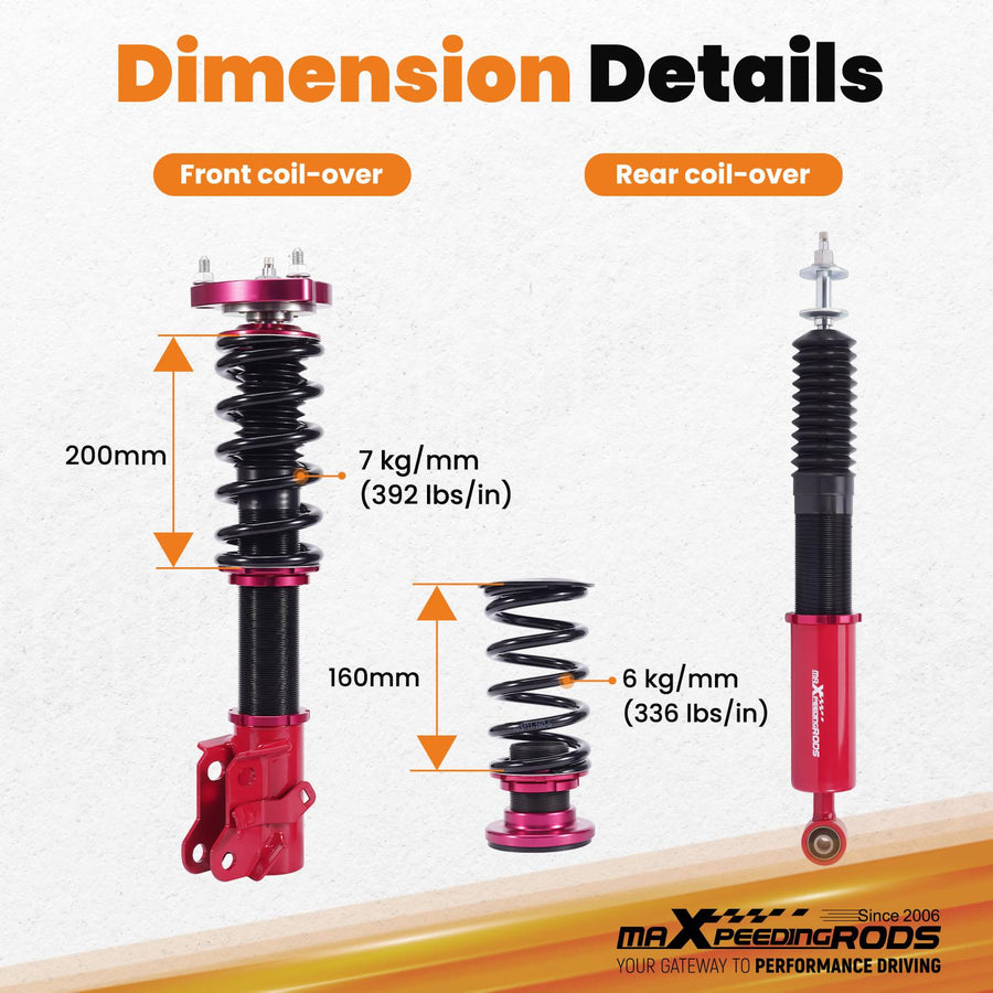 Coilover-alustasarja Honda Civic MK8 2006-2011 FA FD FG, Acura