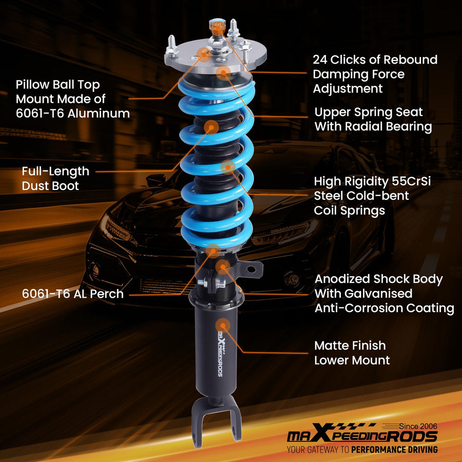 MaXpeedingrods T6 Advanced Series Coilover-alustasarja BMW 5-sarja F10 RWD sedan 2009-2016 528i 520d