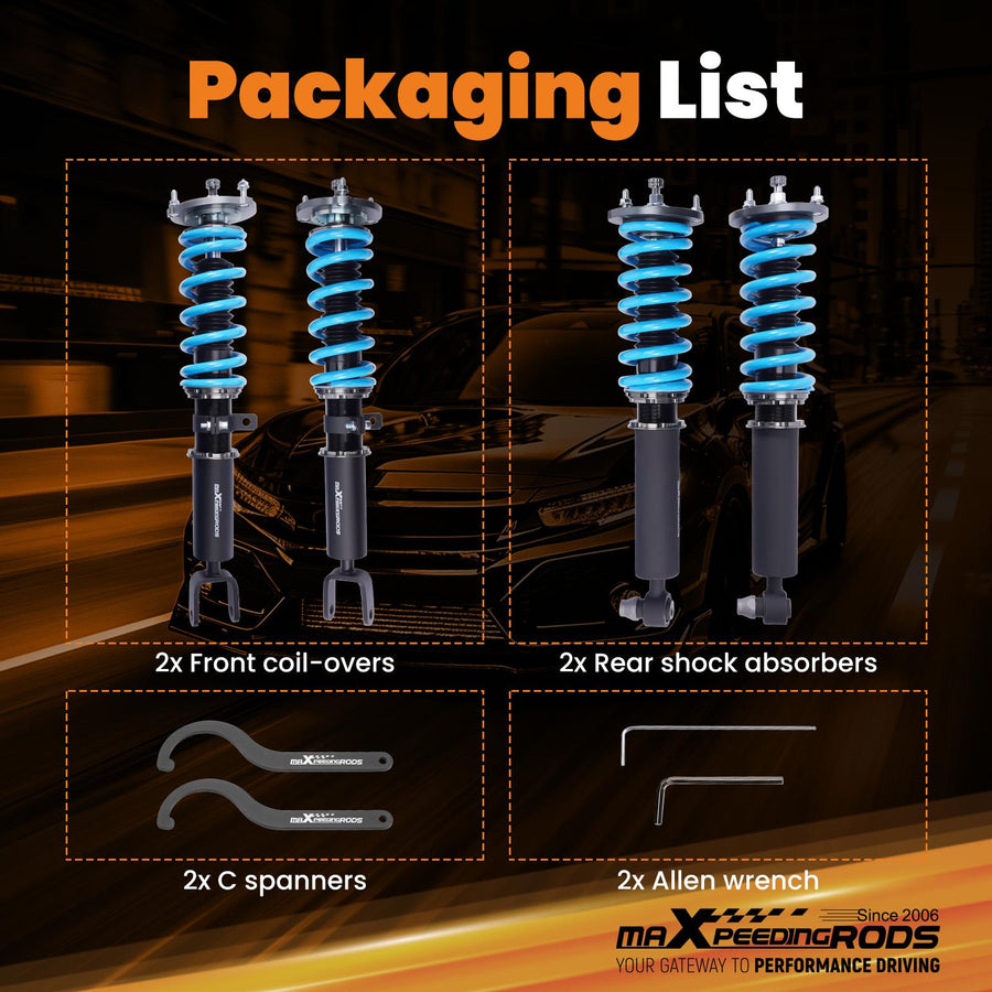 MaXpeedingrods T6 Advanced Series Coilover-alustasarja BMW 5-sarja F10 RWD sedan 2009-2016 528i 520d