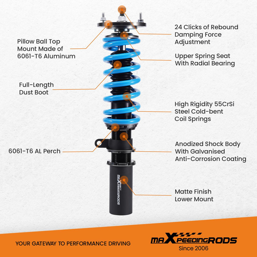 MaXpeedingrods T6 Advanced Series Coilover-alustasarja BMW 5-sarja E60 520i 528i 550i 2004-2010