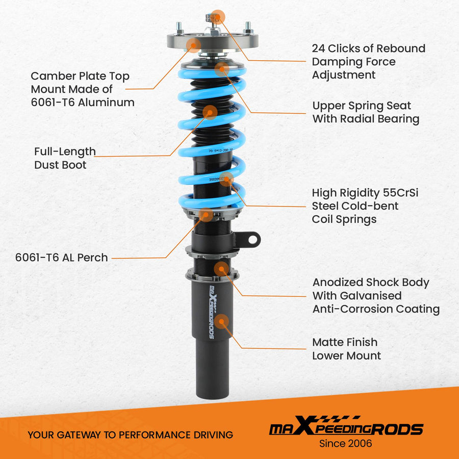 MaXpeedingrods T6 Advanced Series Coilover-alustasarja BMW 3 E90 E91 316i 316d 320d 325d 330