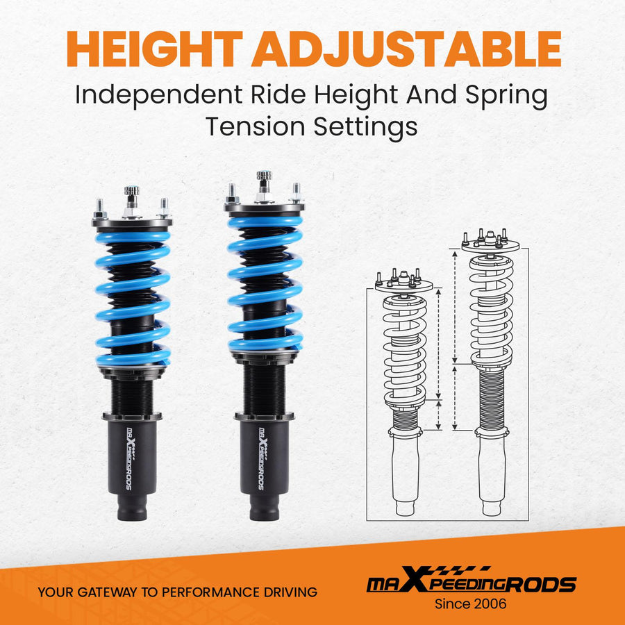 MaXpeedingrods T6 Advanced Series Säädettävä Coilover-alustasarja, Honda Civic 1992-1995, EJ EG EH