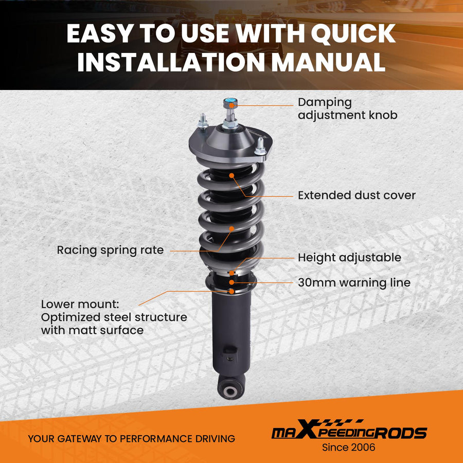 MaXpeedingrods T7 Advanced Series Coilover-alustasarja Mazda MX-5 NB 1998-2005 Miata