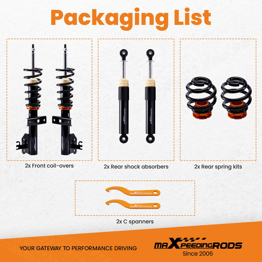 Coilover-alustasarja VW Transporter T5 T6 T32 1.9 2.0 2.5 TDi 3.2 V6 2003-2019