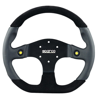 Sparco L999 Litteä Ratti, Musta Nahka, Mustat Puolat