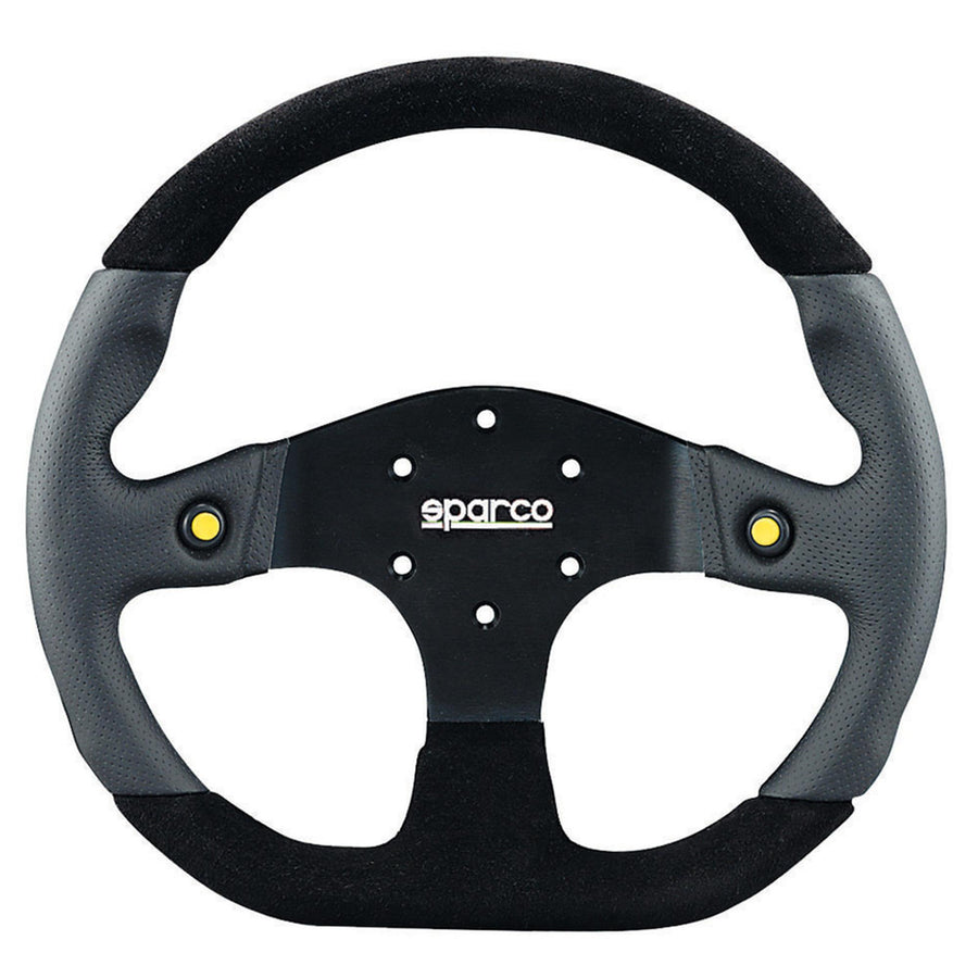 Sparco L999 Litteä Ratti, Musta Nahka, Mustat Puolat