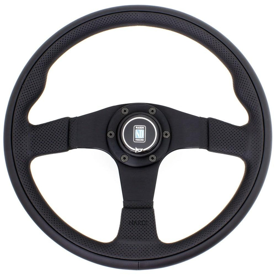Nardi Twin Line Ratti, Musta Nahka, Mustat Puolat, Ø35 cm