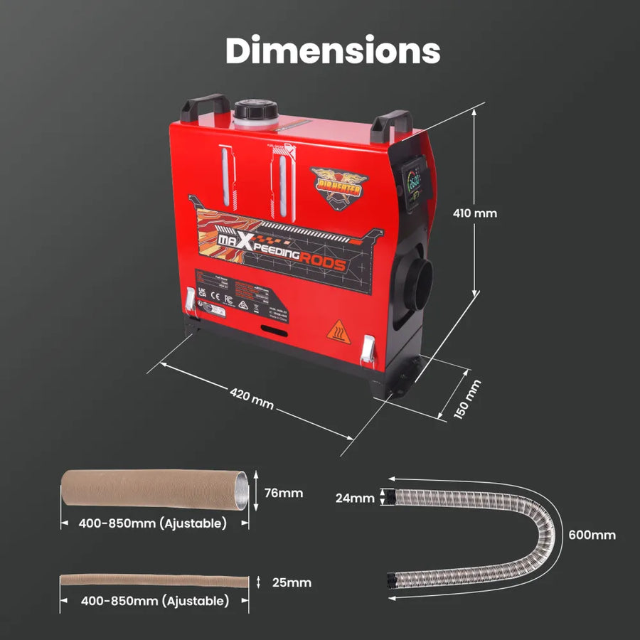 Bluetooth Diesel Lämmitin 8 kW + hätäakkukäynnistys