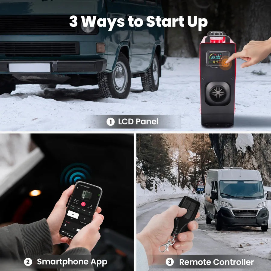 Bluetooth Diesel Lämmitin 8 kW + hätäakkukäynnistys