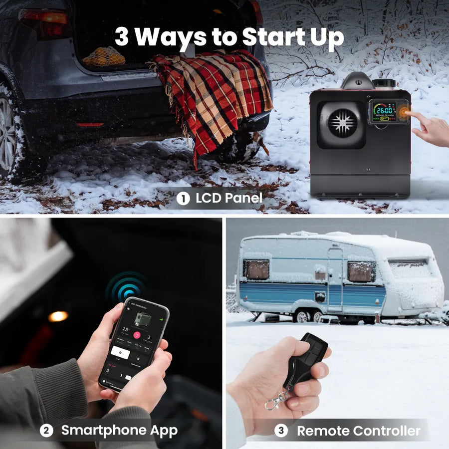Bluetooth 8 kW Diesel Lämmitin + hätäakku­käynnistys