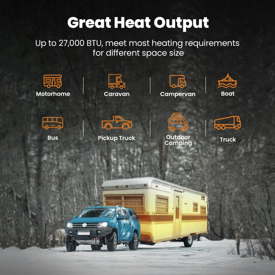 Bluetooth 8 kW Diesel Lämmitin + hätäakku­käynnistys