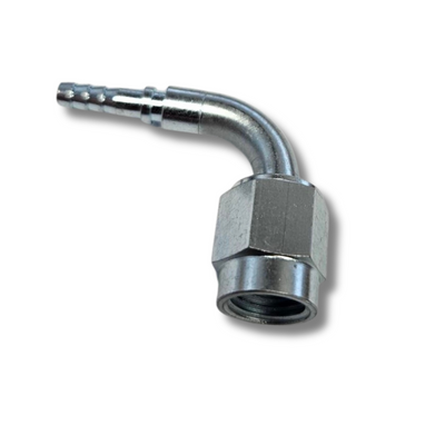 Puristusliitin AN4 naaras 7/16-20 90° kovera (Swivel)