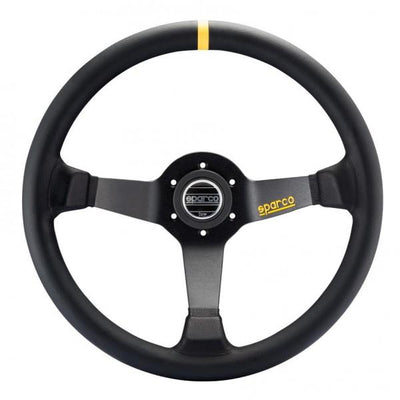 Sparco R325 Ratti (95 mm Syvyys), Musta Mokkanahka, Mustat Puolat