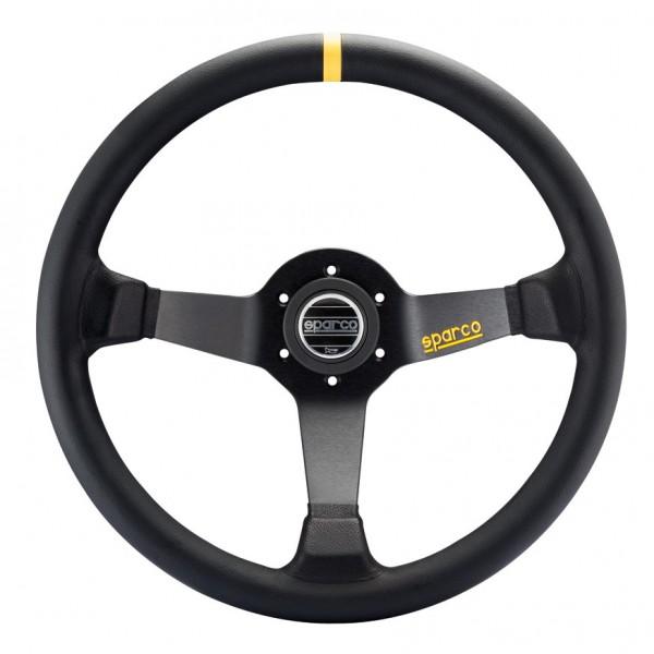 Sparco R325 Ratti (95 mm Syvyys), Musta Mokkanahka, Mustat Puolat