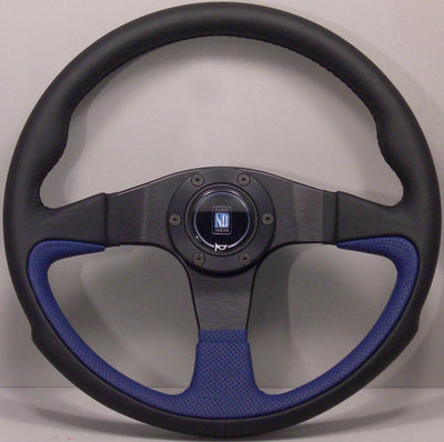 Nardi Challenge Ratti, Sininen Nahka, Mustat Puolet, Musta tikkaus, 45 mm Syvyys, Ø35 cm