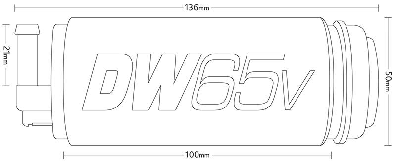 Deatschwerks DW65V 265 L/h E85-polttoainepumppu FWD VAG (A4, A6, TT, Golf, Passat, Beetle..)