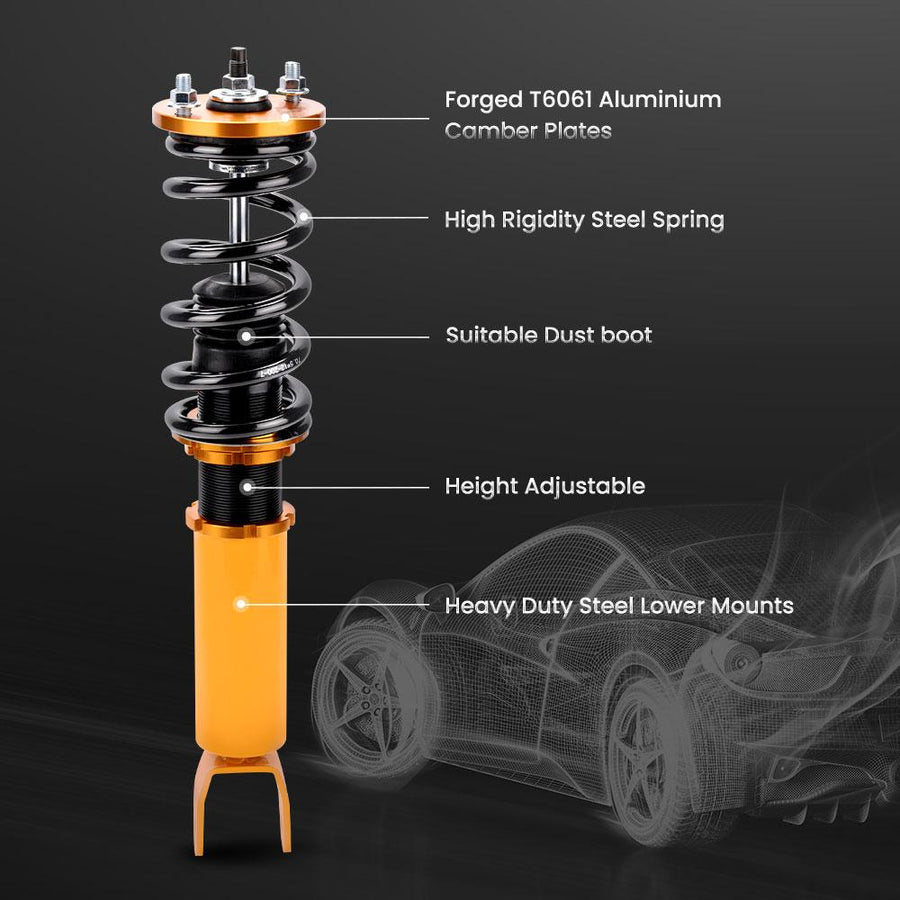 Coilover-alustasarja, kullanvärinen Honda Accord 8. sukupolvi 2008-2012