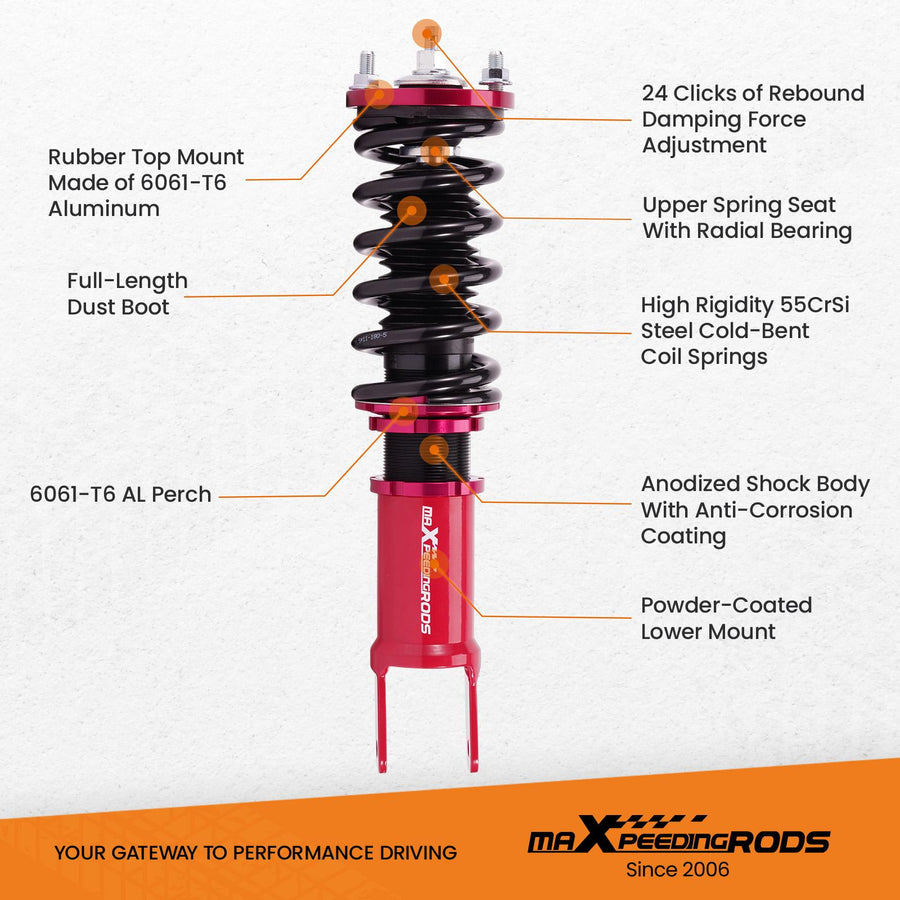 Coilover-alustasarja/tukivarret paketti Honda Civic EK EJ EM 1996-2000
