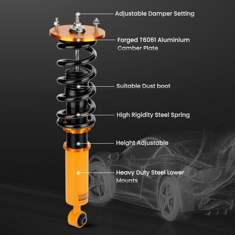 24-tie Säädettävä coilover-alustasarja, Toyota Supra JZA70 MA70 GA70 1986-1993