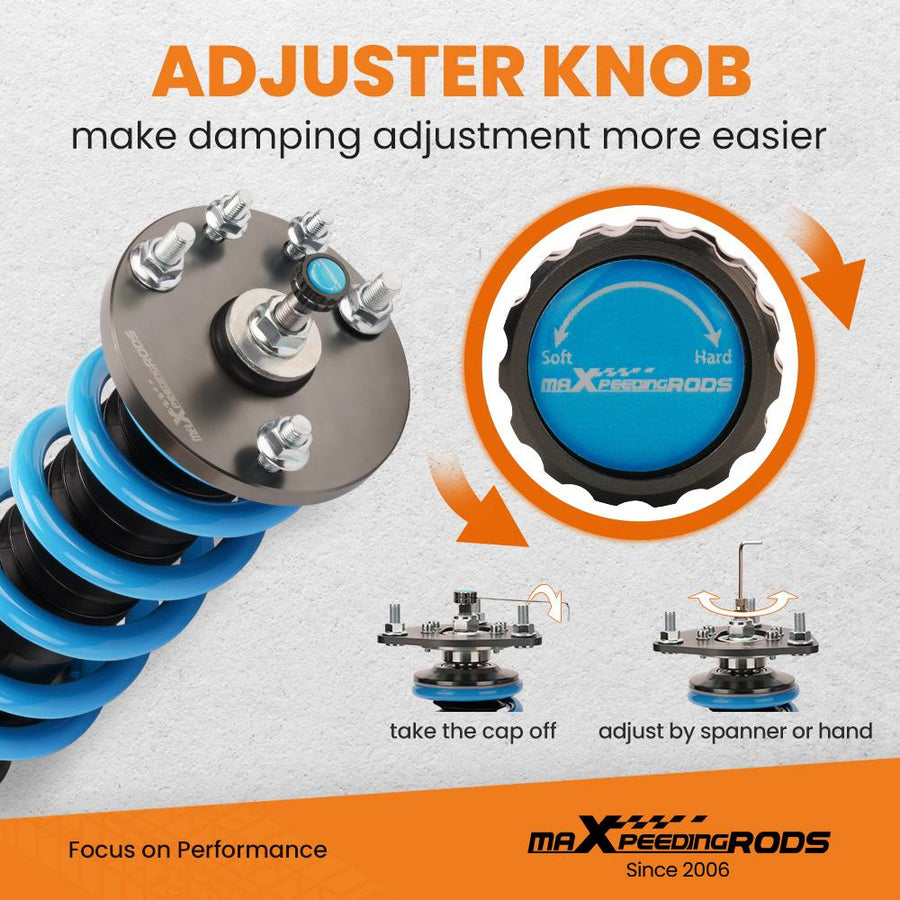 MaXpeedingrods T6 Advanced Series 24-tie säädettävät Coiloverit Iskunvaimentimet Honda Accord CG 98-02