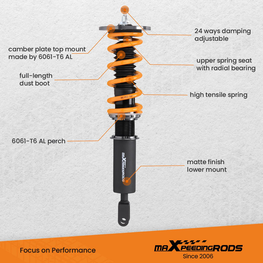 MaXpeedingrods T6 Advanced Series Coilover-alustasarja Honda Accord DX/EX/LX CD5 CD7 1994-1997, säädettävä