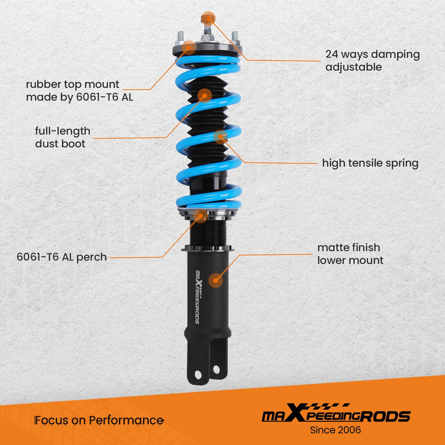 MaXpeedingrods T6 Advanced Series Säädettävä Coilover-alustasarja-sarja Honda S2000 AP1/AP2 2000-2009