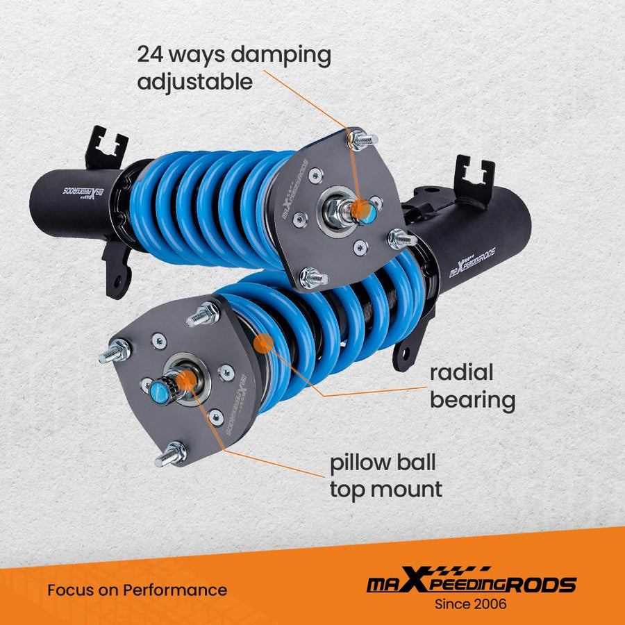 MaXpeedingrods T6 Advanced Series Coilover Hyundai Coupe Tuscani 2003-2008, 24-tie säädettävä iskunvaimennin