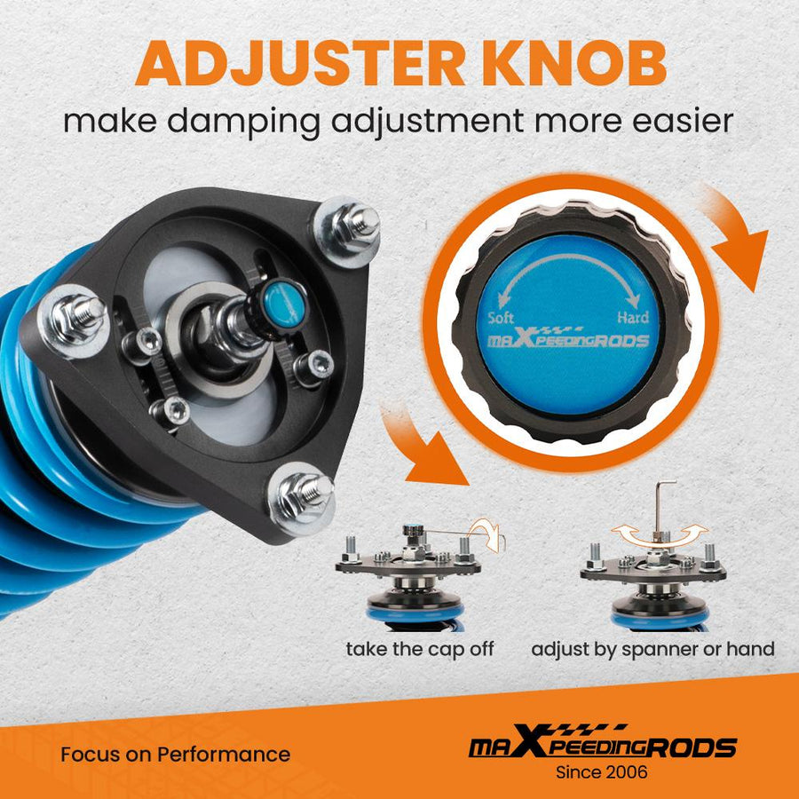 MaXpeedingrods T6 Advanced Series 24-tason iskunvaimennuksen säädettävät Coiloverit Ford Focus MK3 2011-2017