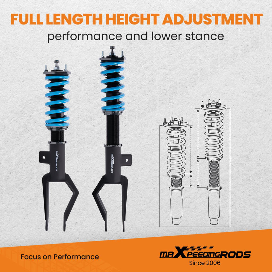 MaXpeedingrods T6 Advanced Series 24-tie säädettävä iskunvaimennus Coiloverit Tesla Model Y 2020+, AWD