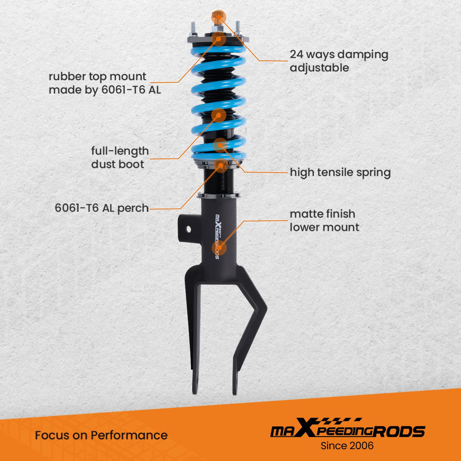 MaXpeedingrods T6 Advanced Series 24-tie säädettävä iskunvaimennus Coiloverit Tesla Model Y 2020+, AWD