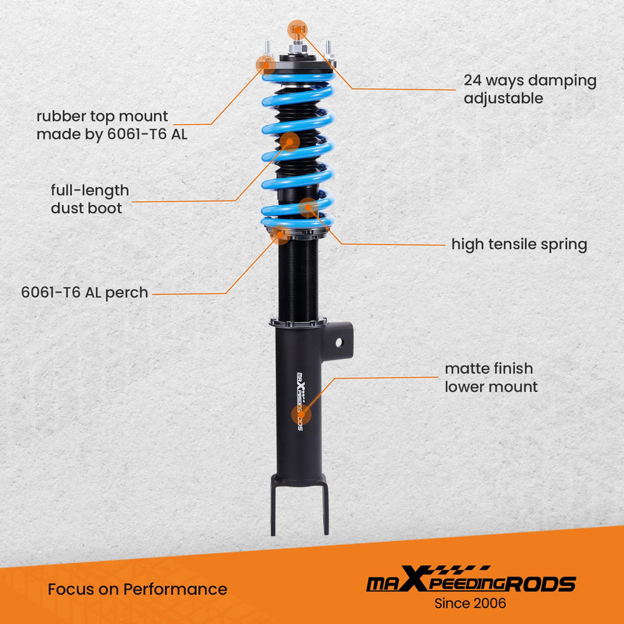 MaXpeedingrods T6 Advanced Series Uusi versio Coiloverit Tesla Model Y 2020+ RWD, Iskunvaimentimet