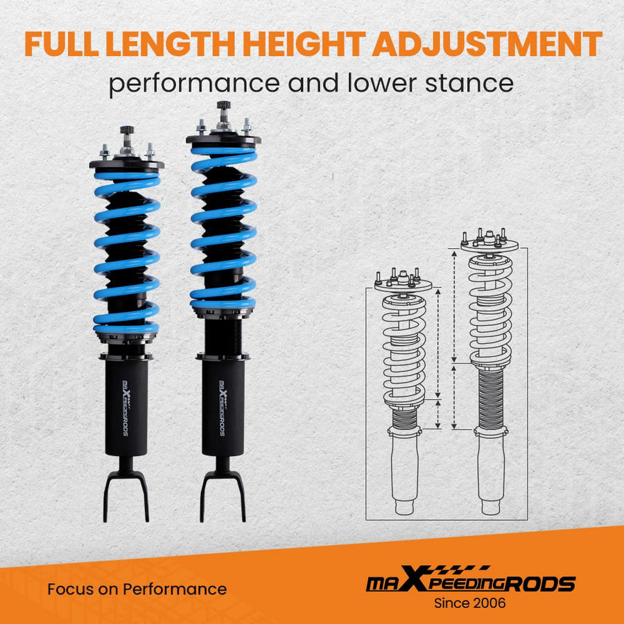MaXpeedingrods T6 Advanced Series Säädettävä coilover-alustasarja Nissan 300ZX Z32 3-ovi 3.0L V6 VG30DE RWD 1990-1996