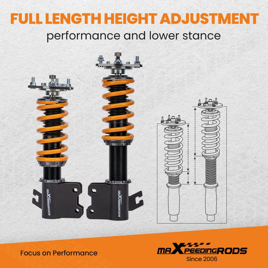 MaXpeedingrods T6 Advanced Series 24-tie iskunvaimennuksen säädettävä Coilover Nissan S13 Silvia 180SX