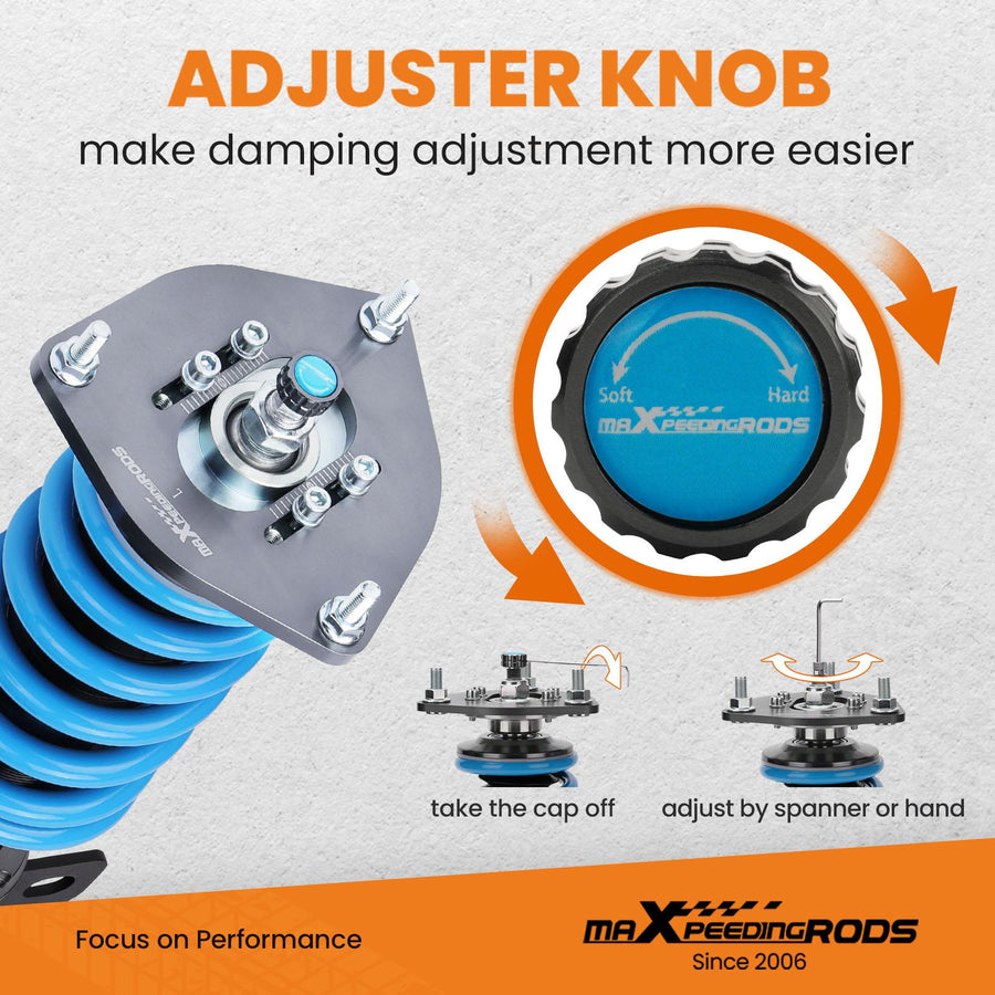 MaXpeedingrods T6 Advanced Series Coilover Subaru Forester SF 98-02, Korkeuden ja iskunvaimennuksen säädettävä