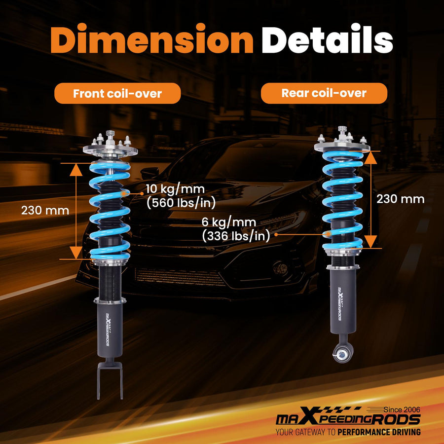 MaXpeedingrods T6 Advanced Series Coilover-alustasarja Jaguar XF 2007-2015, säädettävä