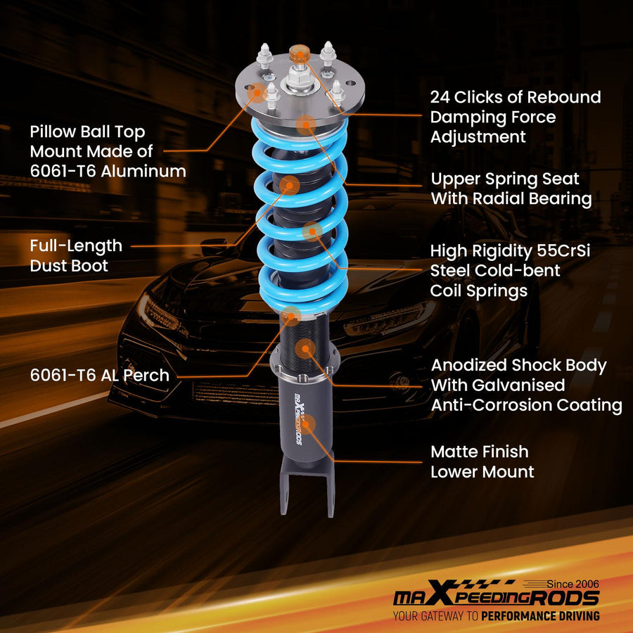 MaXpeedingrods T6 Advanced Series Coilover-alustasarja Jaguar XF 2007-2015, säädettävä