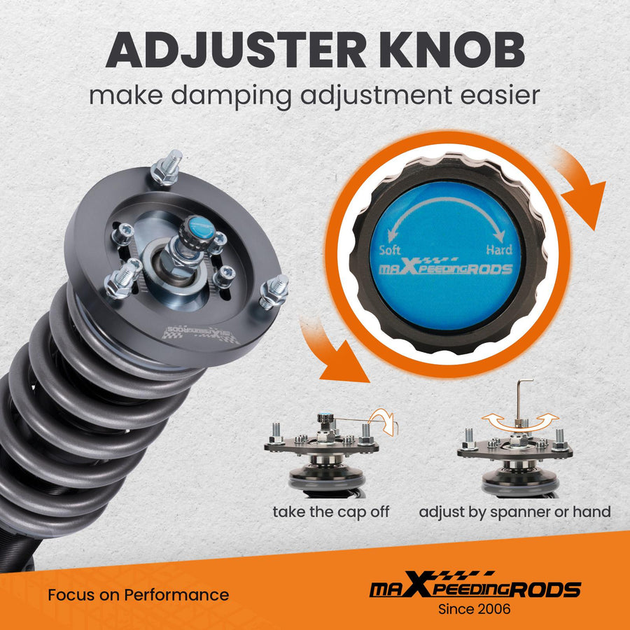 MaXpeedingrods T7 Advanced Series 24-tie säädettävä Coilover BMW E46 330i 325i 318d 320d 330d 1999-2005
