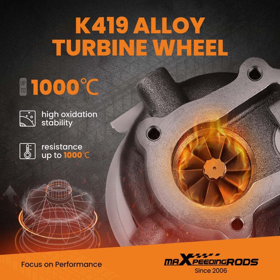 Billet kompressorin pyörä katuversio suorituskyky Turbo Toyota COASTER 4.2L D 1HD-T 1990-1993