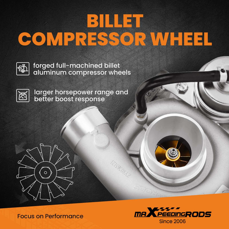Billet kompressorin pyörä katuversio suorituskyky Turbo Toyota COASTER 4.2L D 1HD-T 1990-1993