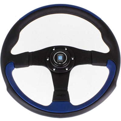Nardi Leader Ratti, Sininen Nahka, Mustat Puolat, Ø35 cm