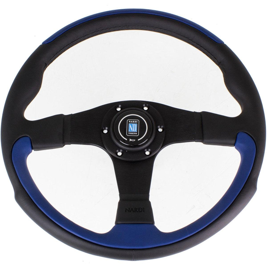Nardi Leader Ratti, Sininen Nahka, Mustat Puolat, Ø35 cm