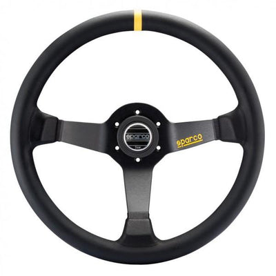 Sparco R345 Ratti (63 mm Syvyys), Musta Mokkanahka, Mustat Puolat
