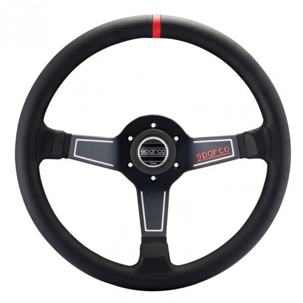 Sparco L575 Ratti (63 mm Syvyys), Musta Nahka, Mustat Puolat