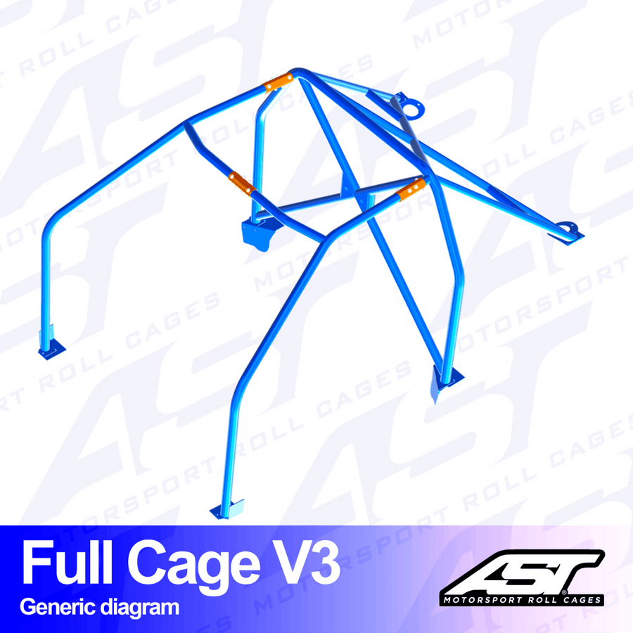 AST Rollcages V3 pultattava 6-pisteen turvakaari Renault 19 3-ovinen Coupe